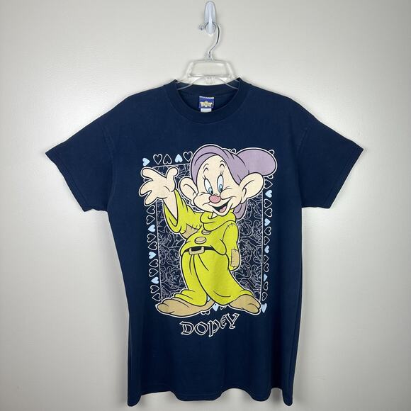 Disney Navy Blue Snow White & Seven Dwarves Vintage Sleep Shirt Nightgown O/S - Picture 1 of 8